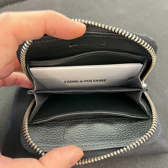 NWT ZADIG & VOLTAIRE SIGNATURE WING LOGO ALL AROUND ZIPPERED MINI WALLET - Picture 4 of 10